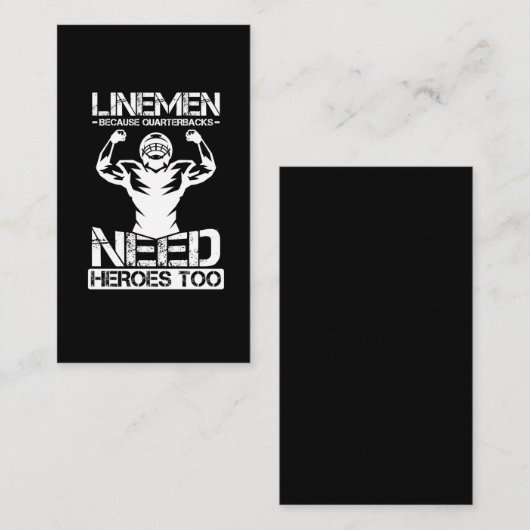 フットボールのラインマン，クォーターバックにヘロスが必要 名刺 (正面/裏面)