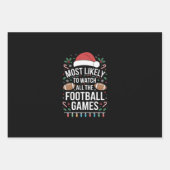 フットボールの全ての試合クリスマスを見る可能性が最も高い ラッピングペーパーシート (正面)