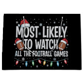 フットボールの全ての試合クリスマスを見る可能性が最も高い ラージペーパーバッグ (正面)