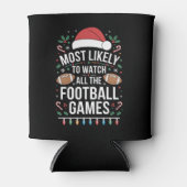 フットボールの全ての試合クリスマスを見る可能性が最も高い 缶クーラー (正面)
