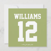 フットボールの写真の誕生の発表カード 案内状 (裏面)