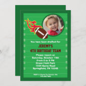 フットボールの写真の誕生日のパーティの招待状 招待状 (正面/裏面)