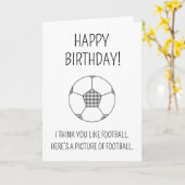 フットボールの写真-バースデー・カード カード (黄色い花)