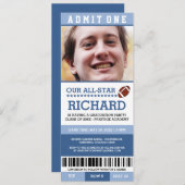 フットボールの卒業パーティーの招待 招待状 (正面/裏面)