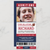 フットボールの卒業パーティーの招待 招待状 (正面/裏面)