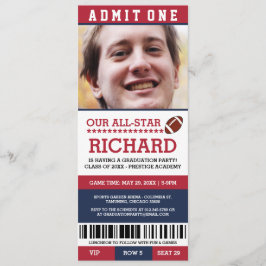 フットボールの卒業パーティーの招待 招待状