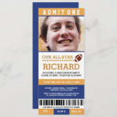 フットボールの卒業パーティーの招待 招待状 (正面/裏面)