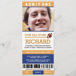 フットボールの卒業パーティーの招待 招待状