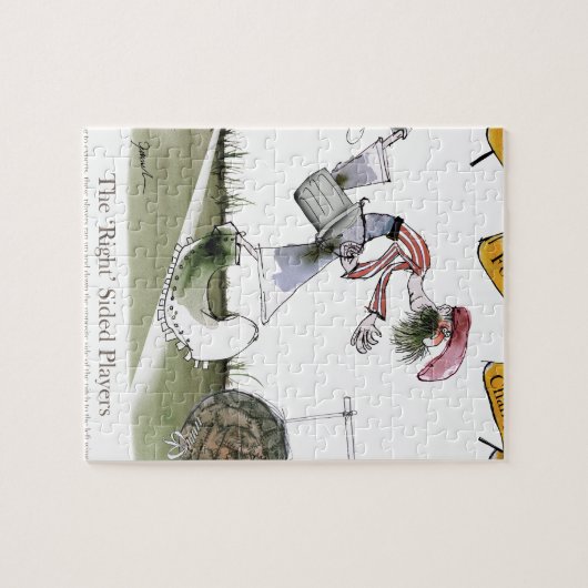 フットボールの右翼の赤く白いキット ジグソーパズル (横)