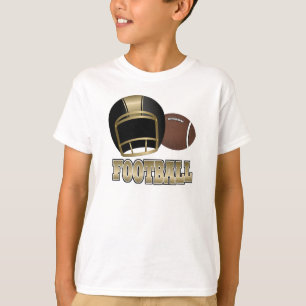 フットボールの子供のHanes TaglessLongの袖のTたわごと Tシャツ