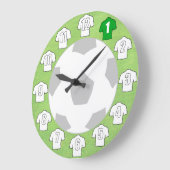 フットボールの時計-白いシャツ付き ラージ壁時計 (傾斜)