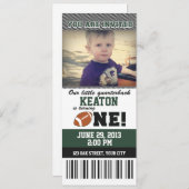 フットボールの最初誕生日 招待状 (正面/裏面)