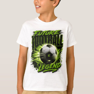 フットボールの未来のレジェンド 大胆なネオン サッカーTシャツ Tシャツ