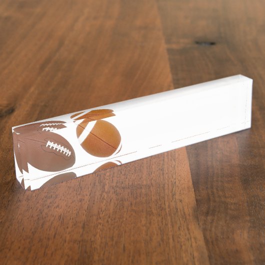 フットボールの机名プレート デスクネームプレート (側面)
