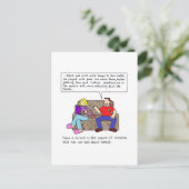 フットボールの漫画のユーモアについて語る男性 ポストカード (スタンド正面)