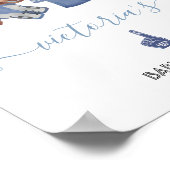 フットボールの物干し用ベビーシャワー歓迎サイン ポスター (角)