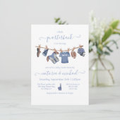 フットボールの物干し用ベビーシャワー 招待状 (スタンド正面)