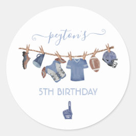 フットボールの物干し誕生日パーティー ラウンドシール