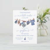 フットボールの物干し誕生日パーティー 招待状 (スタンド正面)