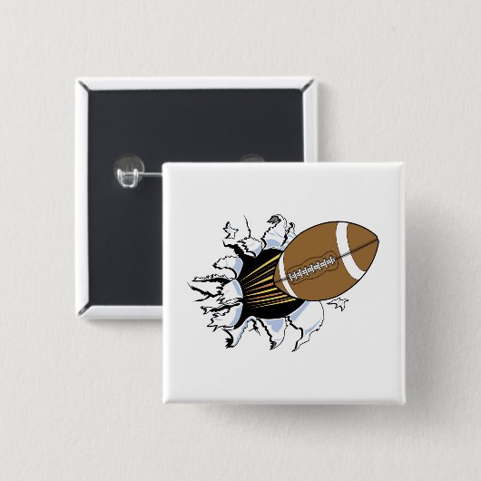 フットボールの破烈のTシャツおよびギフト 缶バッジ (正面&裏面)