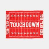 フットボールの網あなたの文字および色 フリースブランケット (正面(横))