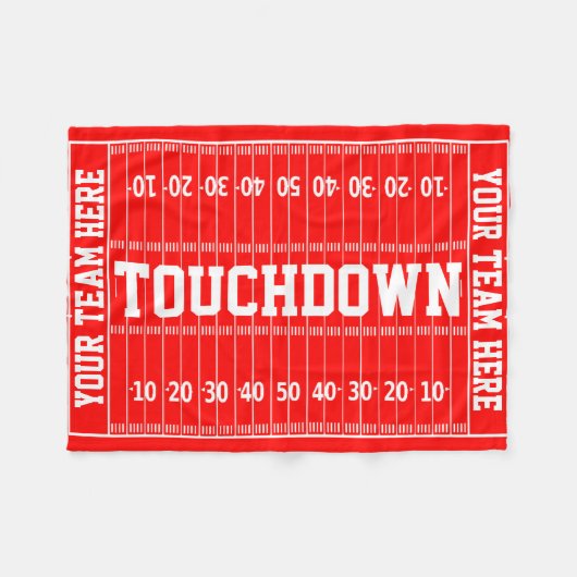 フットボールの網あなたの文字および色 フリースブランケット (正面(横))