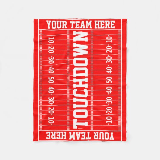 フットボールの網あなたの文字および色 フリースブランケット (正面)