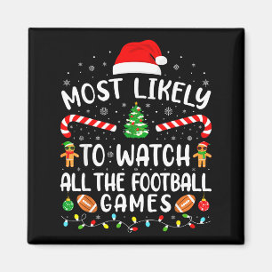 フットボールの試合を全部見るXmas M マグネット