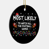 フットボールの試合を見る可能性が最も高い セラミックオーナメント (右)