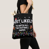 フットボールの試合を見る可能性が最も高い トートバッグ (クローズアップ)