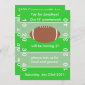 フットボールの誕生日のパーティの招待状 招待状 (正面/裏面)