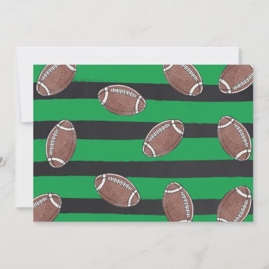 フットボールの誕生日の招待状のフットボールの第1誕生日 招待状 (裏面)