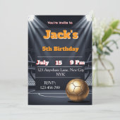 フットボールの誕生日招待状、サッカーの招待状 招待状 (スタンド正面)