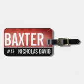 フットボールの豚革のカスタムな荷物のラベルのモノグラム ラゲッジタグ (正面横)