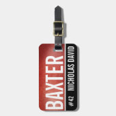 フットボールの豚革のカスタムな荷物のラベルのモノグラム ラゲッジタグ (正面縦)