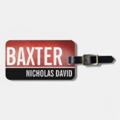 フットボールの豚革のカスタムな荷物のラベルのモノグラム ラゲッジタグ (正面横)