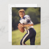 フットボールの高等学校のクォーターバック ポストカード (正面/裏面)