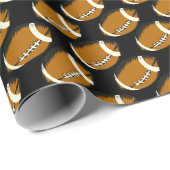 フットボールの黒およびブラウンのスポーツの包装紙 ラッピングペーパー (ロールコーナー)