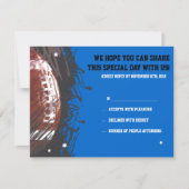 フットボールの（ばちゃばちゃ）跳ねるのバーの（ユダヤ教の）バル・ミツバーの応答カード 出欠カード (正面)