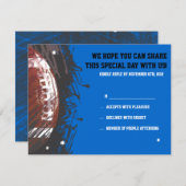 フットボールの（ばちゃばちゃ）跳ねるのバーの（ユダヤ教の）バル・ミツバーの応答カード 出欠カード (正面/裏面)