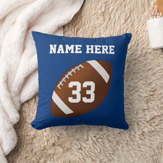 フットボールはあなたのチーム色および文字を置きます クッション (ブランケット)