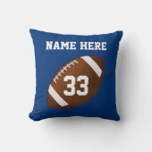 フットボールはあなたのチーム色および文字を置きます クッション (正面)