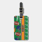 フットボールはスポーツ・ファンのアスリートパターンを個人化します ラゲッジタグ (正面縦)