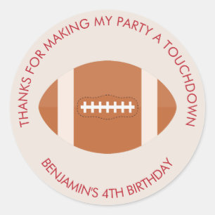 フットボールはテーマの誕生日を遊ばします ラウンドシール