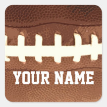 フットボールは写実的でパーソナライズなステッカーをひもで締めます