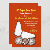 フットボールは招待状を元気づけます 招待状 (正面/裏面)