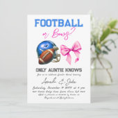 フットボールまたはボーズブルーピンクボーイガールジェンダーリビール 招待状 (スタンド正面)