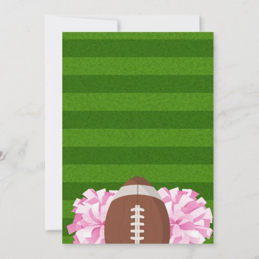 フットボールまたはポムポムジェンダーの表示 招待状 (裏面)