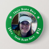 フットボールまたは任意のスポーツスピリットの写真グリーン 缶バッジ (正面)