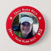 フットボールまたは任意のスポーツスピリットの写真レッド 缶バッジ (正面)